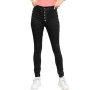 Glook Womens High Waisted Skinny Jeggings Stretch Fit Jeans with 5 Button Closure, Butt Lifting UK (M, Black 4)