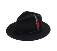 GLOOK Wool Felt Hat Women/Men - Made in The EU Outdoor with Grosgrain Band Autumn Summer Spring Winter Summer-Winter Black
