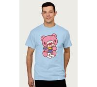 Gloomy Bear Men's The Naughty Grizzly Biting Pity's Neck T-Shirt in Light Blue | Size: Large Gloomy Bear Light Blue L