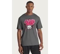 Gloomy Bear Men's The Naughty Grizzly Blood Graffiti Anime Manga T-Shirt in Charcoal | Size: Small Gloomy Bear Charcoal S