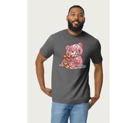 Gloomy Bear Men's The Naughty Grizzly Junk Food Feast Anime T-Shirt in Charcoal | Size: Large Gloomy Bear Charcoal L