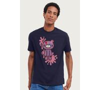 Gloomy Bear Men's The Naughty Grizzly Multicolour Blood Splat T-Shirt in Navy | Size: Medium Gloomy Bear Navy M