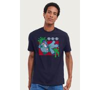 Gloomy Bear Men's The Naughty Grizzly Zombie Poison Splat Anime T-Shirt in Navy | Size: Small Gloomy Bear Navy S