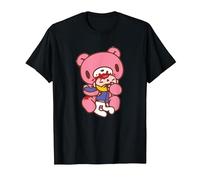 Gloomy Bear The Naughty Grizzly Biting Pity's Neck T-Shirt, Men, Black, Medium