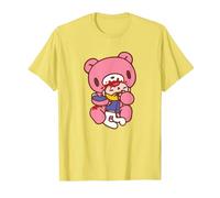 Gloomy Bear The Naughty Grizzly Biting Pity's Neck T-Shirt, Men, Lemon Yellow, Small