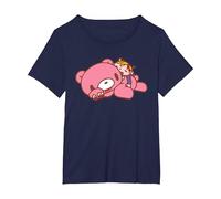 Gloomy Bear The Naughty Grizzly & Pity Relaxing Anime T-Shirt, Women's Plus, Navy Blue, 1X