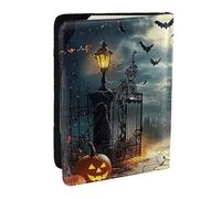 Gloomy Woods and Graveyards Printed Passport Holder,Travel Pu Leather Passport Cover Case Organiser for Men Women,6.5 Inch
