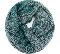 Gloop Women's Scarf Light Loop Tube Scarf Various Colours Scarf with Leo Pattern, Green, One size