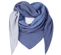 Gloop Women's Scarf XXL Knitted Triangle Scarf Cotton Triangular Scarf Muslin Scarf Without Scratching on Skin Made in Italy, Denim blue-grey, One Size