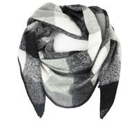 Gloop Women's Scarf XXL Knitted Triangle Scarf Neckerchief Triangle Scarf Cuddly Fluffy without Scratching on Skin 200 x 140 cm, Black and white, One Size