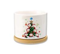 Glooraca Christmas Planter Pot Personalised Name Flower Planters Pots Ceramics Pots Family of 2/3/4/5/6/7/8 Personalized Gift for Christmas (7 Names)
