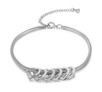 Glooraca Personalised Women Bracelets Personalised 2 to 6 Names Ankle Bracelet Engraved Heart Ankle Bracelets Gifts for Her Women Wife Mum Girlfriends Family