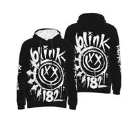 GLOPANTE Men's 182 Rock Band BlinkS 3D Print Hoodies Cool Graphic Hoodie Novelty Long Sleeve Pullover Sweatshirt With Pockets Multicolor XL