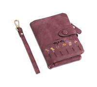 GLOPGEAR Mother’s Day Gift for Mom - Personalized Women's Wallet with Custom Name & Floral Initial - Soft Suede RFID Blocking Wallet Zipper Pocket, Purple