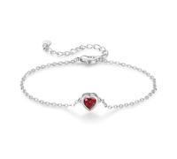 GLOPGEAR Personalized Birthstone Bracelets for Women Infinity Love Heart Charm Name Bracelet with 1-7 Birthstones Jewelry Mothers Day Gifts for Mom Daughter Wife Grandma, 6 stones, Acetate, Cubic