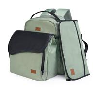 Gloppie 30L Baby Changing Bags Backpack, Expandable 17L Baby Chang Shoulder Bag, Multifunction Large Travel Backpack with Portable Changing Mat, Stroller Straps, Insulated Bottle Pockets, Green