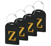 Gloppie 4 Pack Initial Luggage Tags TSA Approved Embroidered Monogrammed Letter Luggage Tag for Suitcases Z