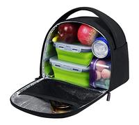 Gloppie 8L Reusable Insulated Lunch Bag Cooler Container Thermal Meal Tote Kit with Handle for Men & Women Work Picnic or Travel, Black