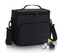 Gloppie Insulated Lunch Bag for Men Women, Large Lunch Cooler Tote for Office Work, Leakproof Thermal Reusable Lunch Box for Adult, Black