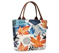 Gloppie Lunch Bag Insulated Lunch Box Lunch Tote Bag 9L Large Drinks Holder Durable Nylon Thermal for Adults College Work Picnic Hiking Beach Fishing, Maple Leaf