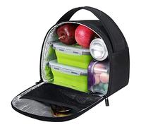 Gloppie Lunch Bag Insulated Reusable Thermal Meal Tote Bag 8L Cooler Bag for Men Women Kids Girls Adults, Balck Honeycomb