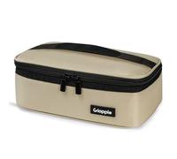 Gloppie Small Insulated Lunch Bag for Adult Men Women, Reusable Thermal Lunch Box for Work School Beach Picnic, Khaki