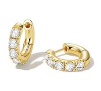 GLOQUAT 14k Gold Plated Cubic Zirconia Hoop Earring for Women Sterling Silver Post Cuff Earrings Huggie Stud for Women Hypoallergenic Trendy Jewelry Gift Birthday Anniversary Wedding Earring