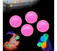 Glorbes Balls, 12 Pack Glorbs Sticky Balls, Sensory Balls Squishy Balls, Glow in the Dark Stress Balls That Stick, The Sticky Balls Bounce Back to You, Relax Toy Balls for Ceiling & Wall(Pink 4pc)