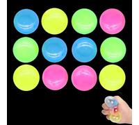 Glorbs 12 Pcs, Luminous Fluorescent Stress Balls, Glow in Dark Luminous, Fidget Toy for Kids and Adults, Anxiety Relief (Multicolored, 4.5cm)