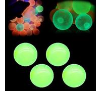 Glorbs Balls, 4 Pack Glows In the Dark Ceiling Balls, Super Soft Sticky Glows Balls, Bounce Back Colorful Fluorescent Fidget Toys, Sensory Toys Jumping Stress Relief Balls,Cool Dream Squeeze Balls