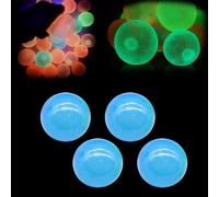 Glorbs Balls, 4 Pack Glows In the Dark Ceiling Balls, Super Soft Sticky Glows Balls, Bounce Back Colorful Fluorescent Fidget Toys, Sensory Toys Jumping Stress Relief Balls,Cool Dream Squeeze Balls