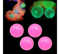 Glorbs Balls, 4 Pack Glows In the Dark Ceiling Balls, Super Soft Sticky Glows Balls, Bounce Back Colorful Fluorescent Fidget Toys, Sensory Toys Jumping Stress Relief Balls,Cool Dream Squeeze Balls