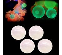 Glorbs Balls, 4 Pack Glows In the Dark Ceiling Balls, Super Soft Sticky Glows Balls, Bounce Back Colorful Fluorescent Fidget Toys, Sensory Toys Jumping Stress Relief Balls,Cool Dream Squeeze Balls