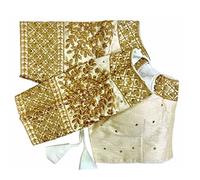 Glorenvally Fab Party Wear Bollywood Readymade Indian Ethnic Saree Blouse Crop Top Choli-760 (White, 38-Inch Bust)