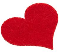 GLOREX 10 x Red Felt Heart 4cm