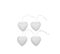Glorex 111 6 6020 101 Metal Hearts in White, Pack of 4 with Hanger, Approx. 6 x 6 x 1.5 cm, suitable for hanging or wall decoration