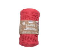 Glorex Bands Macrame, Super Soft Yarn Made from 60% cotton/40% Viscose, for Crocheting, Knitting, Knotting and Textile Designing, 250 g, Approx. 125 m, red, Rayon Cotton