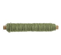 GLOREX 6 1280 224 - Paper Wrapping Wire Wrapped 0.8 mm, Length 22 m, Green, for Crafts and Binding Arrangements and Wreaths