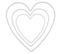 Glorex 6 1294 400J 400J White Metal Heart Set 3 Frames in Sizes 15cm, 20cm and 28cm Ideal for Crafts, Dream Catchers, Wall Decoration or Flower Decoration