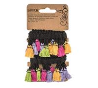 Glorex 6 1631 201 Tassels Garland 1 m Black Ribbon Black