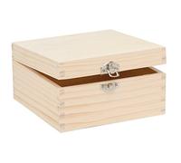 Glorex Wooden Box, Wood, Natural, 16 x 16 x 8,5 cm