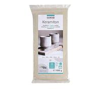 GLOREX 6 1780 702 Keramiton White, 1000 g Modelling Clay, Air-Hardening and Flammable, Odourless, for Pottery and Crafts