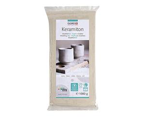 GLOREX 6 1780 702 Keramiton White, 1000 g Modelling Clay, Air-Hardening and Flammable, Odourless, for Pottery and Crafts
