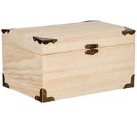 Glorex Natural Wooden Treasure Chest, 18 x 12.5 x 10 cm