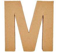 Glorex 6 2029 113 Cardboard Letter M Brown Cardboard Letter Approx. 17.5 x 5.5 cm for Painting and Sticking, for Napkin Technique and Décopatch, Ideal as Decoration