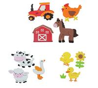 Glorex 6 2247 708 Foam Rubber Stickers Farmyard Self-Adhesive Pack of 29 Assorted Designs Ideal for Decorating and Decorating Greeting Cards, Scrapbooking, etc.