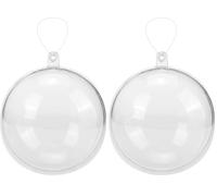 Glorex 6 3500 007 Plastic Ball Diameter 16 cm Transparent Crystal Clear Separable in 2 Halves for Filling and Decorating with Hole for Hanging (Pack of 2)