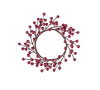 GLOREX 6 3805 503 Decorative Wreath with Red Berries Approx. 23 x 23 x 3 cm Large Berry Wreath Suitable as Table Wall or Door Decoration