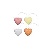 Glorex 6 6020 101 Metal Hearts in Bright Colours, 4 Pieces with Hanging Brackets, Approx. 6 x 6 x 1.5 cm, Suitable for Hanging or Wall Decoration