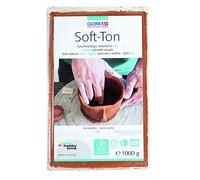 Glorex 6 8075 237 Soft Clay Terracotta Air Hardening Casting or Combustible Game, 1000 g